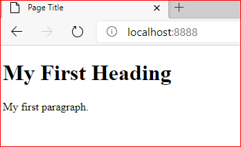 local host - webpage.