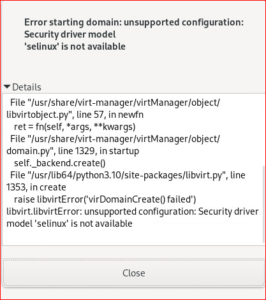 Virtmanager error